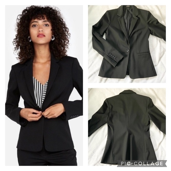 Express Jackets & Blazers - Express • Fitted Black Single-Button Blazer